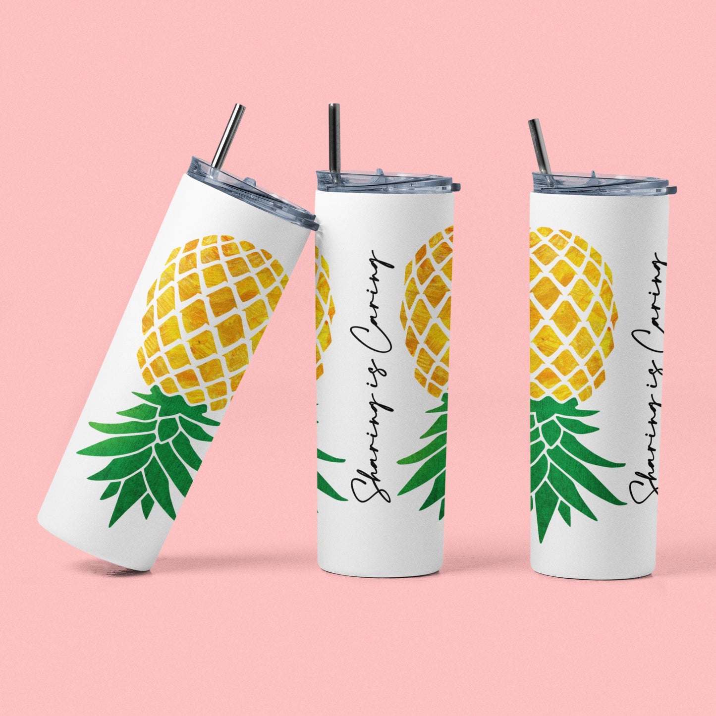 Upside-down Pineapple Sharing is Caring Sublimation 20 oz Tumbler