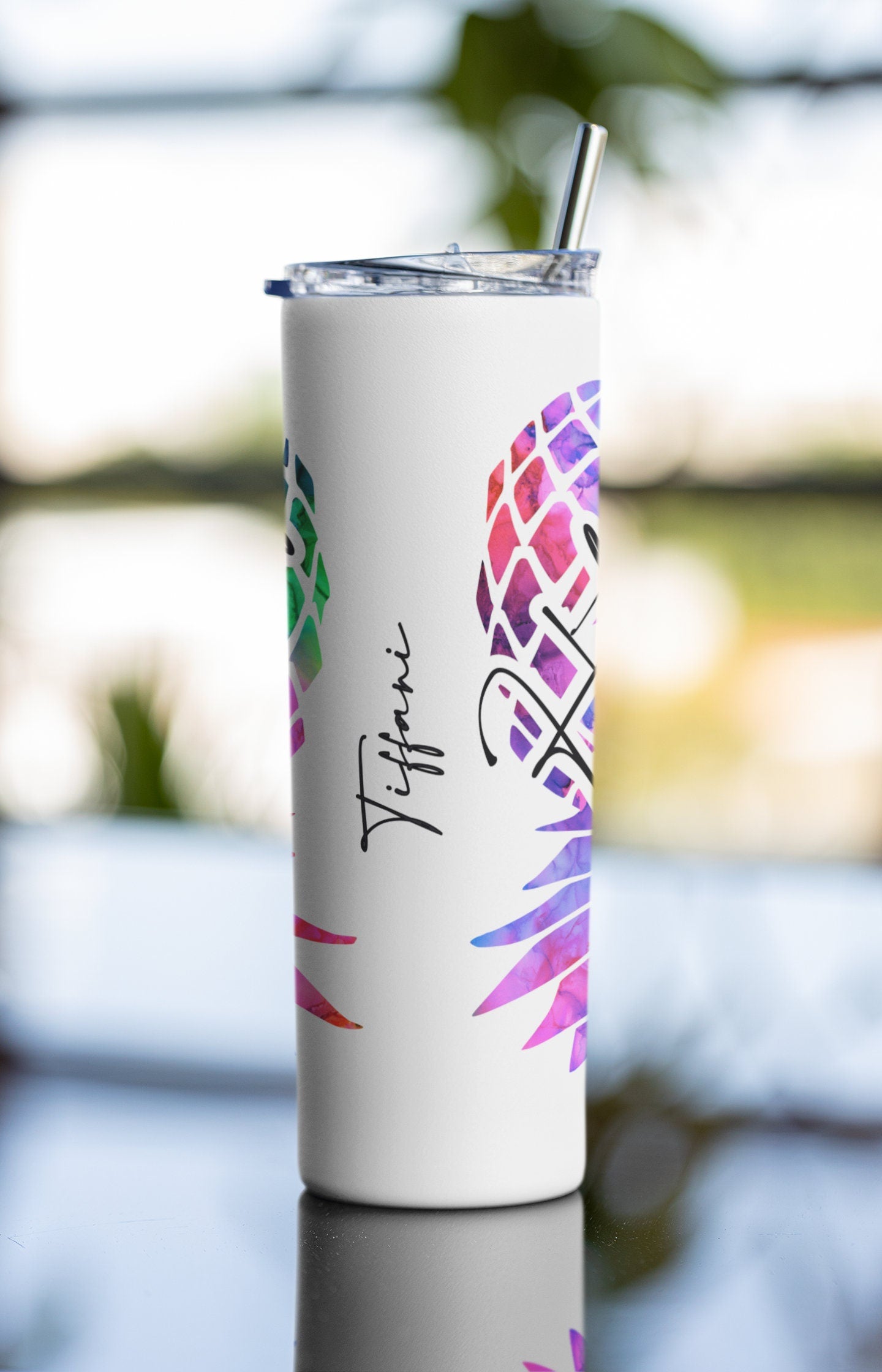 Hotwife Upside Down Pineapple Personalized Glow Tumbler