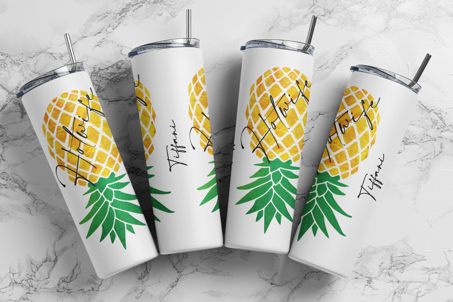 Hotwife Personalized Glow Tumbler With Yellow Upside Down Pineapple
