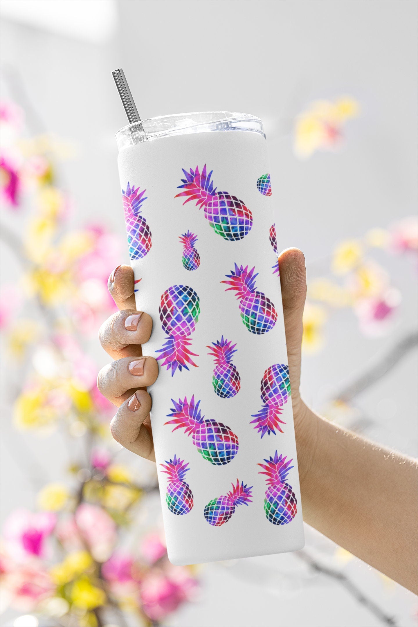 Bi Colored Mini Upside Down Pineapple Glow Tumbler