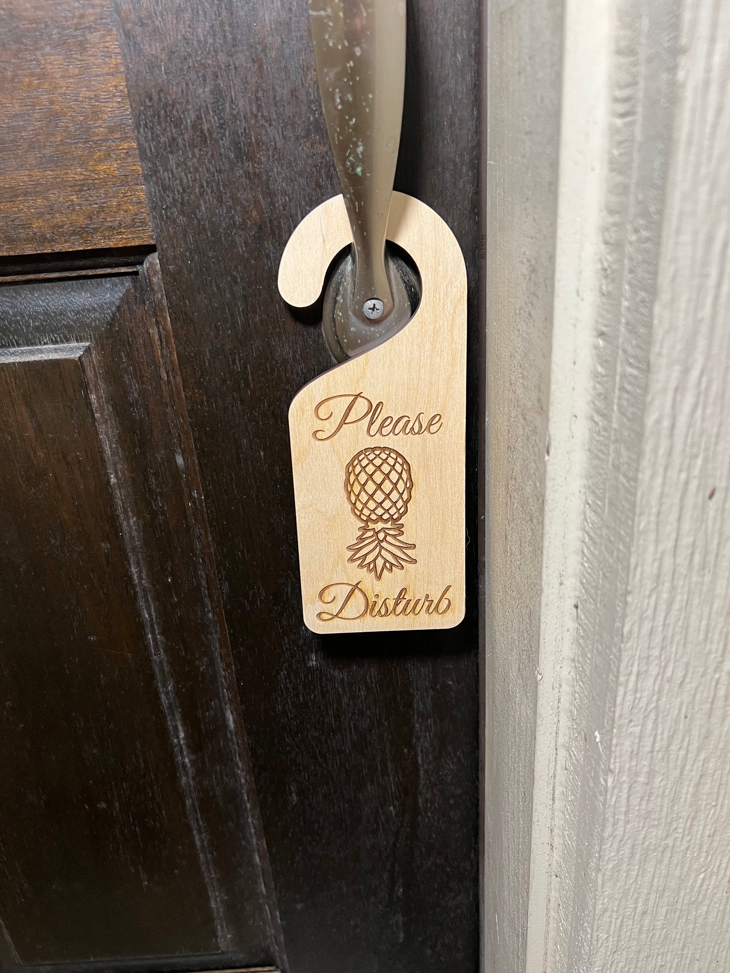 Please Disturb Upside Down Pineapple Door knob Hanger, Swinger / Lifestyle Door Hanger