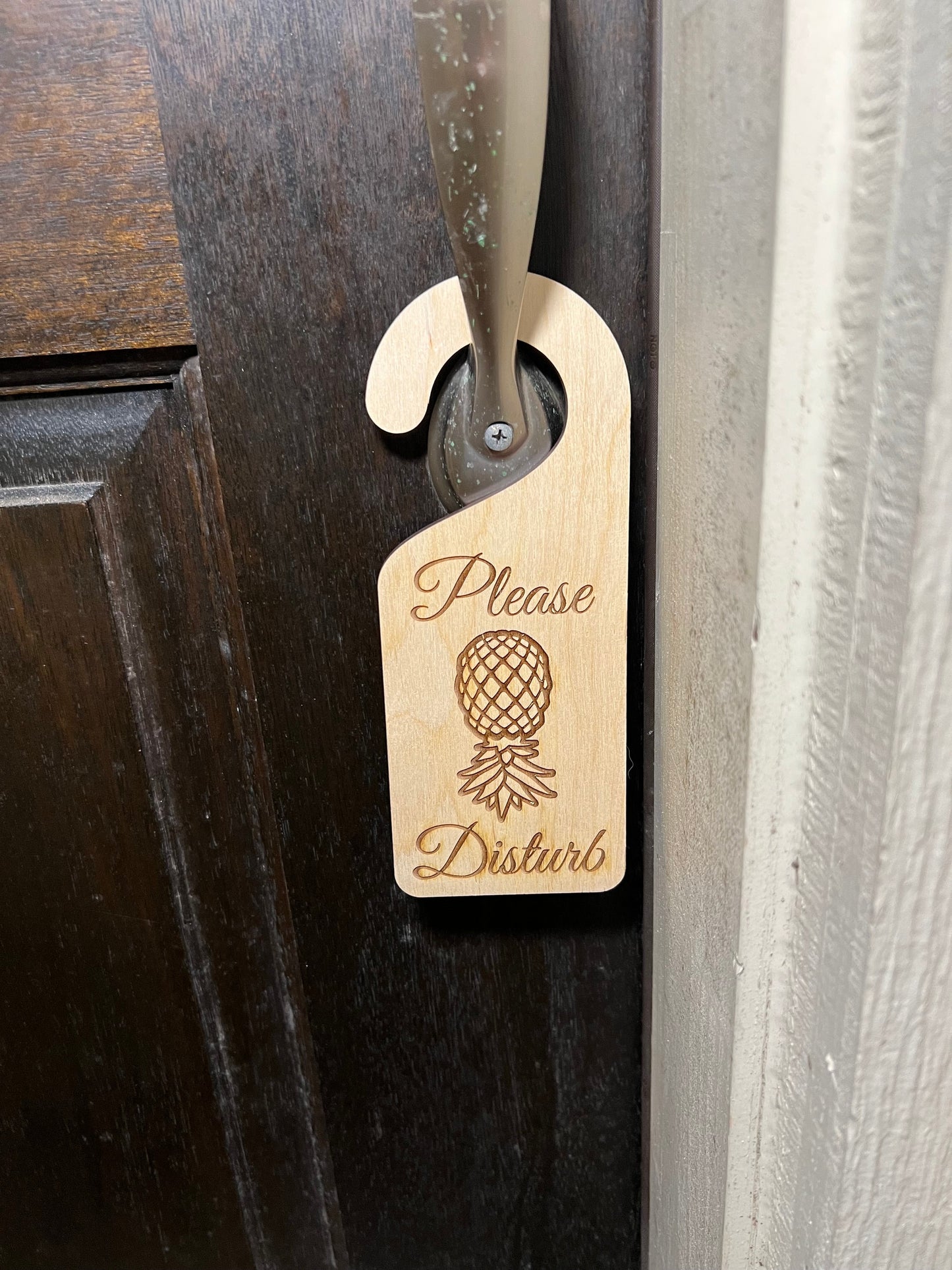 Please Disturb Upside Down Pineapple Door knob Hanger, Swinger / Lifestyle Door Hanger