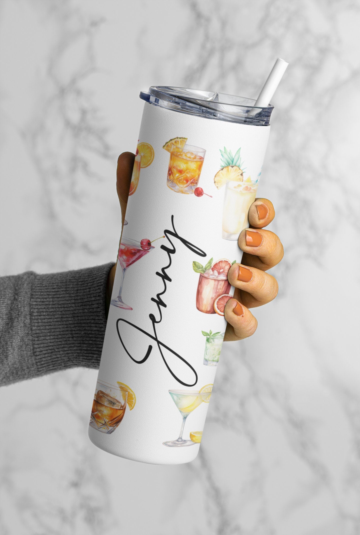 Personalized Cocktail Tumbler, Cocktail Drinking and Fucking 20 oz Skinny Sublimated Cup, Drinking Party Accessory, Gag Gift