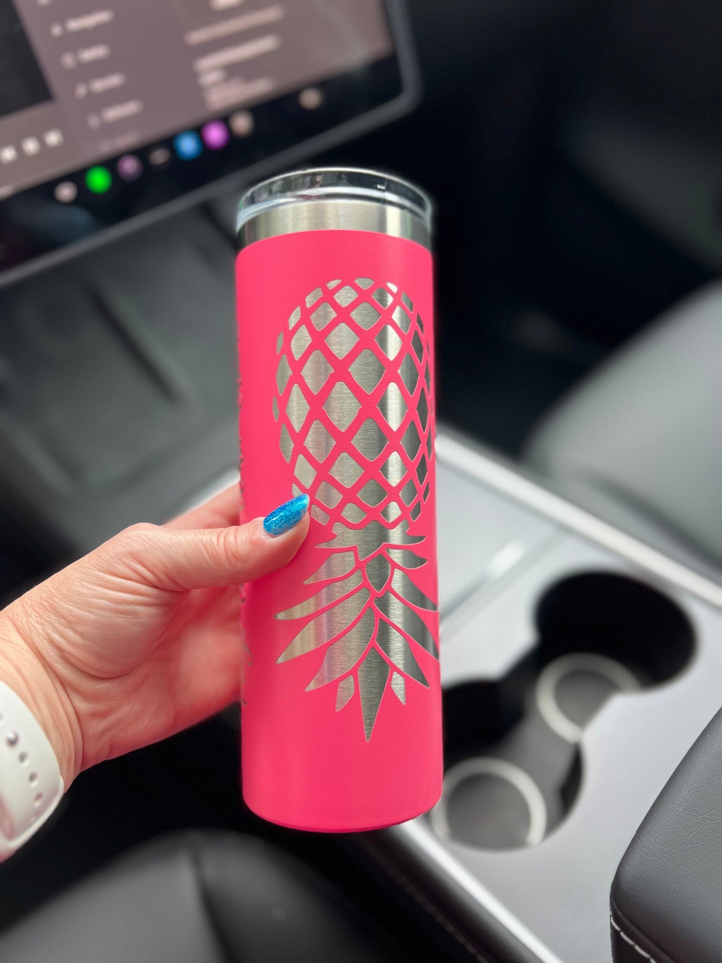 Upside Down Pineapple Plays Well With Others Tumbler, Swinger / Lifestyle Tumbler, Laser Etched Skinny 20 oz Cup, Gag Gift, Insulated Cup