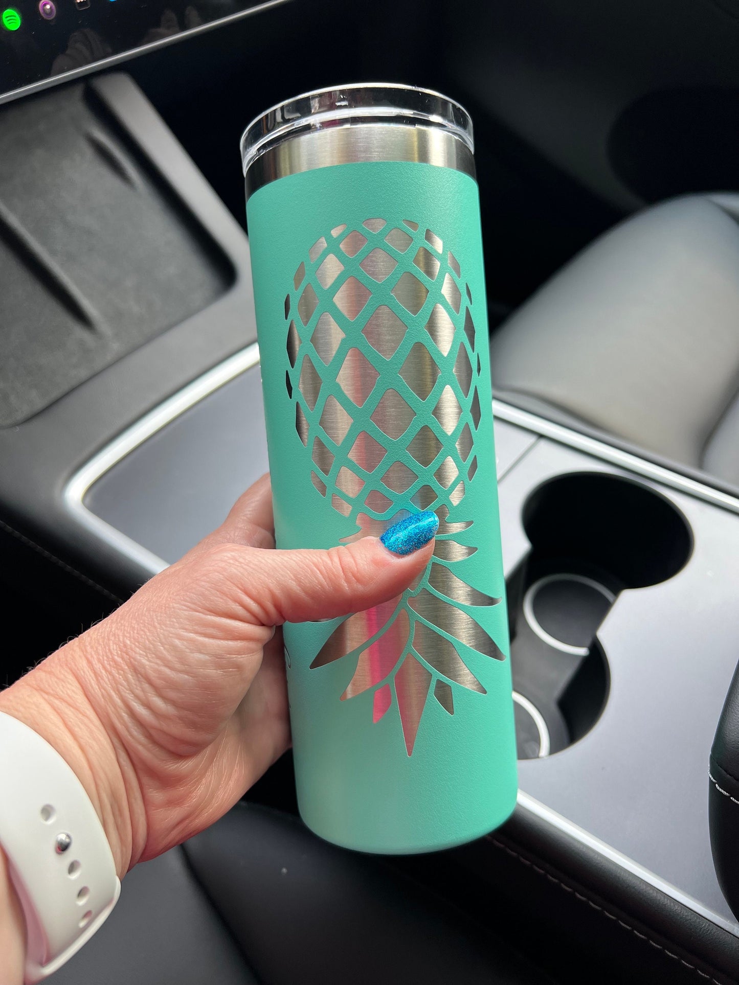 Upside Down Pineapple Plays Well With Others Tumbler, Swinger / Lifestyle Tumbler, Laser Etched Skinny 20 oz Cup, Gag Gift, Insulated Cup