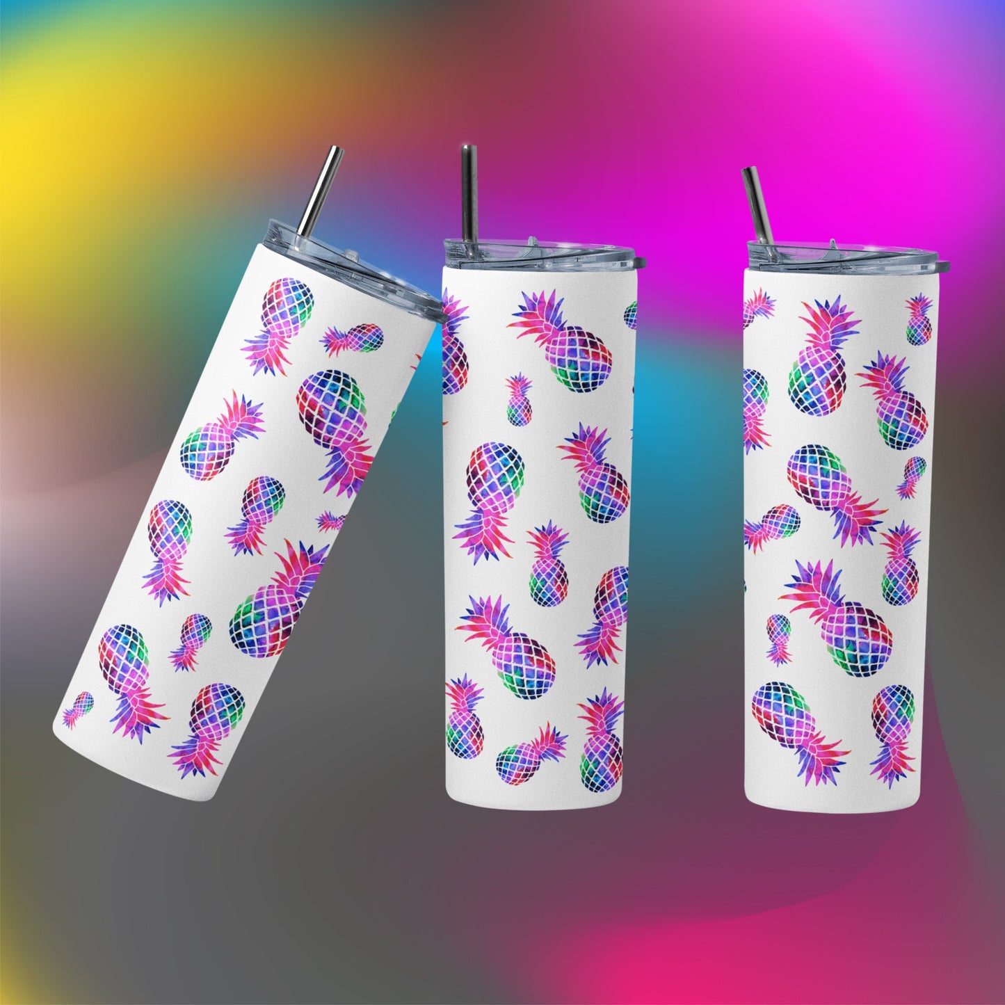 Random Bi Colored Upside Down Pineapple Tumbler - Upside Down Pineapple Lifestyle