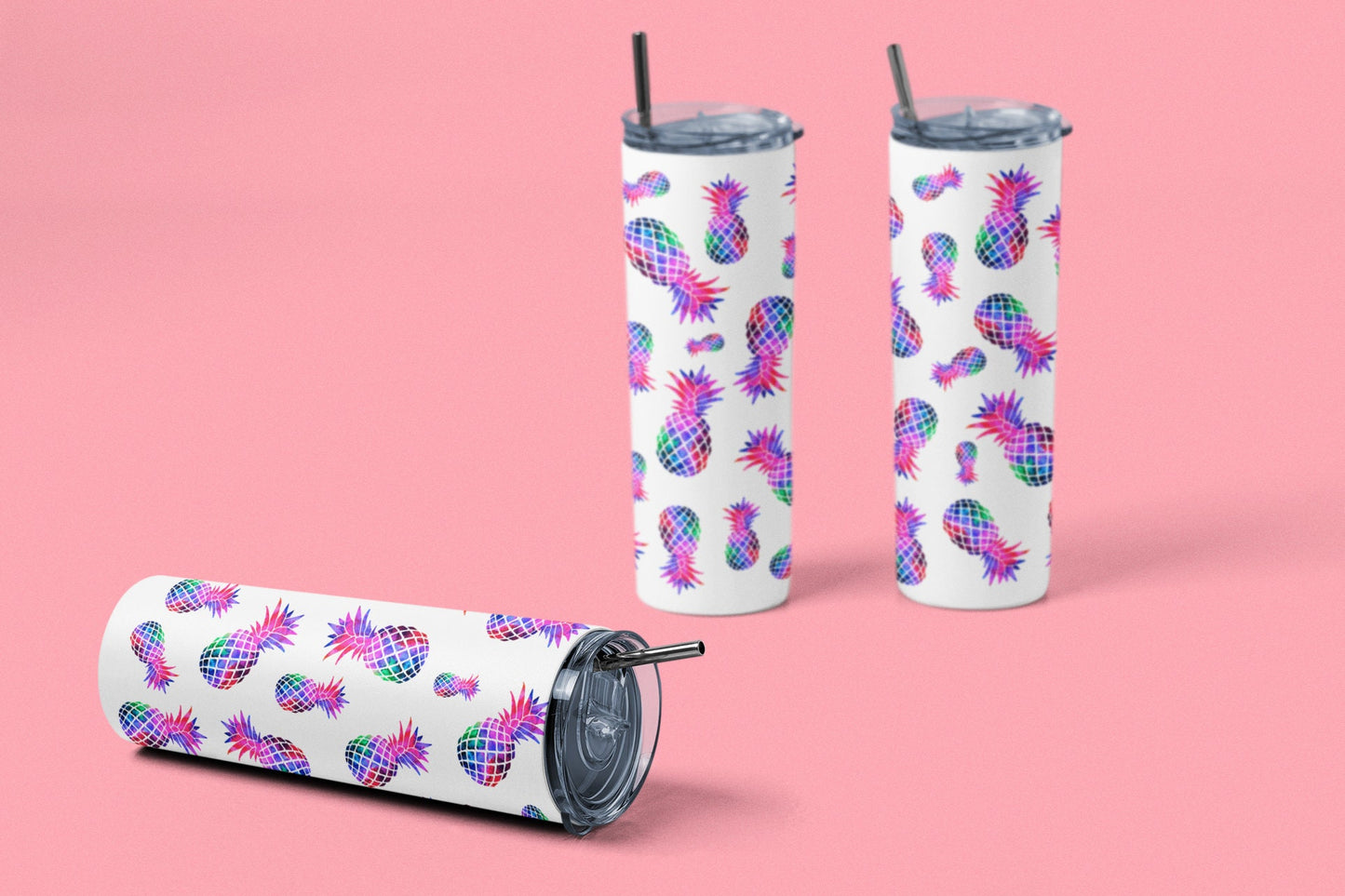 Random Bi Colored Upside Down Pineapple Tumbler - Upside Down Pineapple Lifestyle