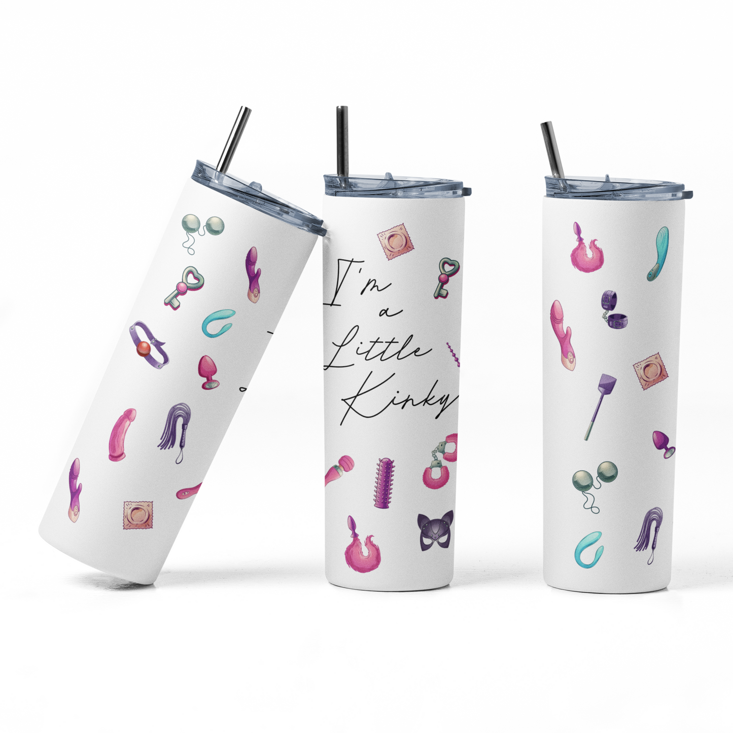 Kinky Sex Tumbler, I'm A Little Kinky Sex Toy Cup, Swinger or Lifestyle Tumbler, Gag Gift