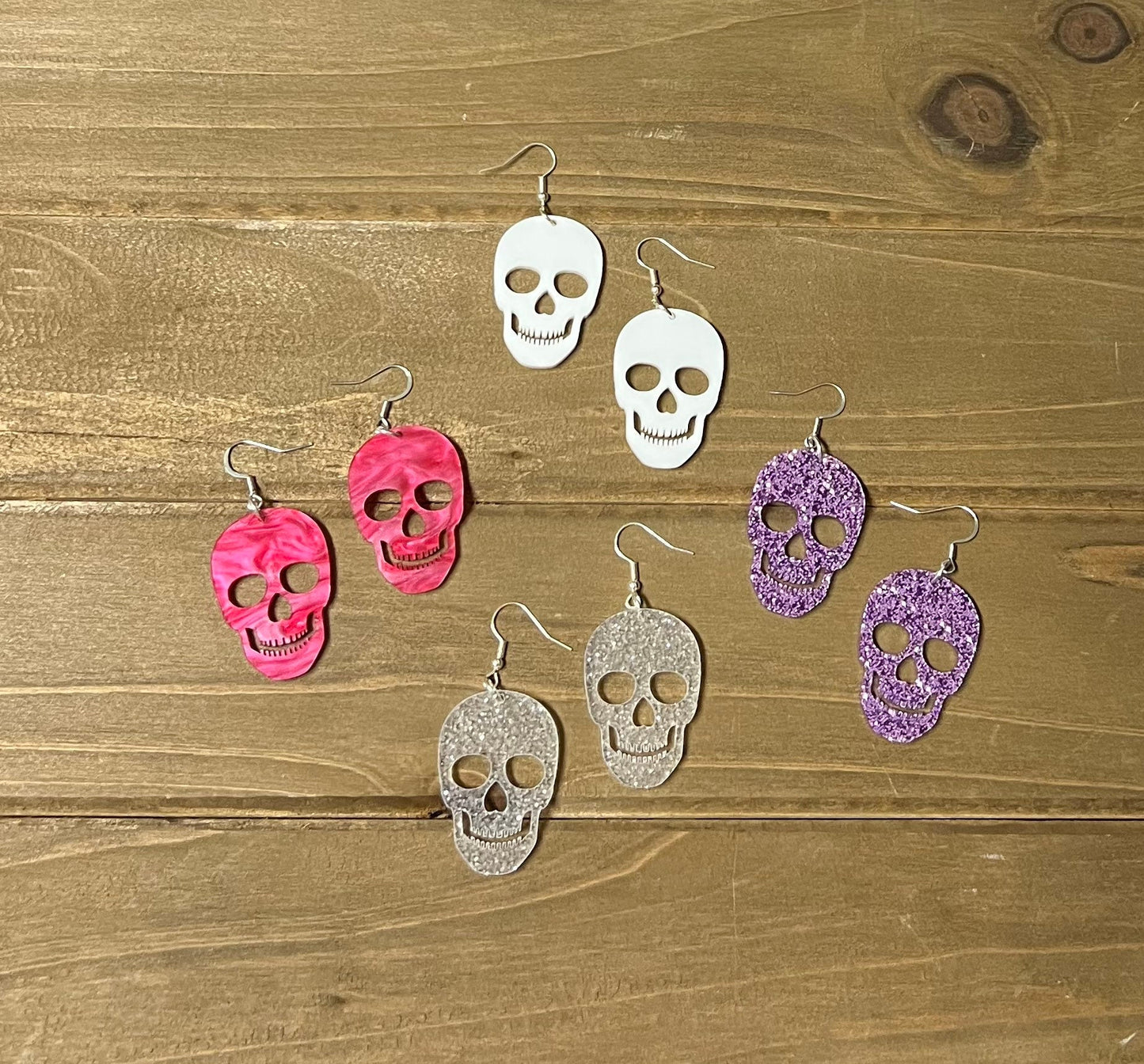 Acrylic skull earrings