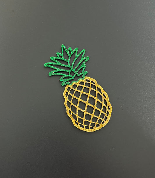 Glitter Pineapple Ornament, Pineapple tag