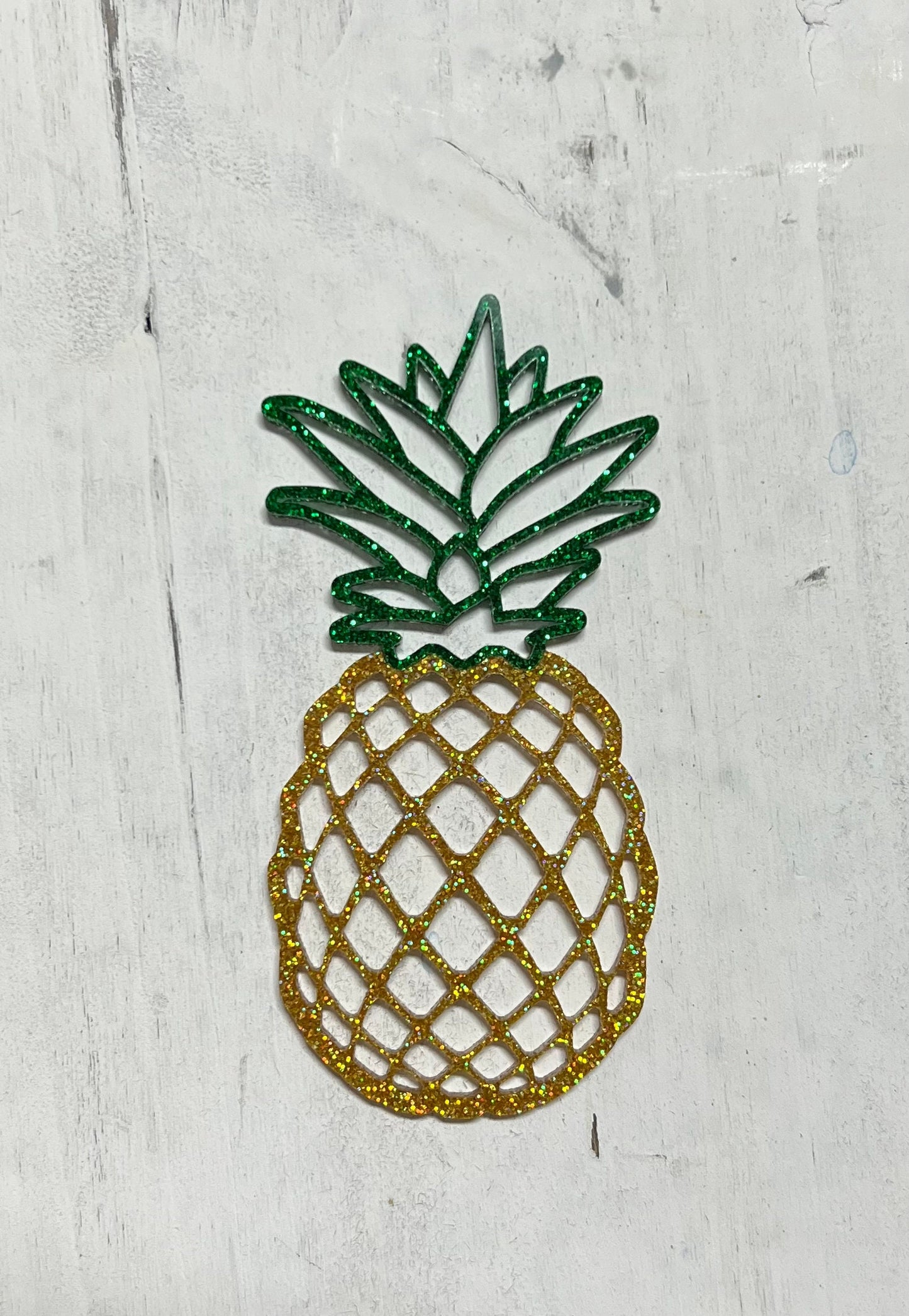 Glitter Pineapple Ornament, Pineapple tag