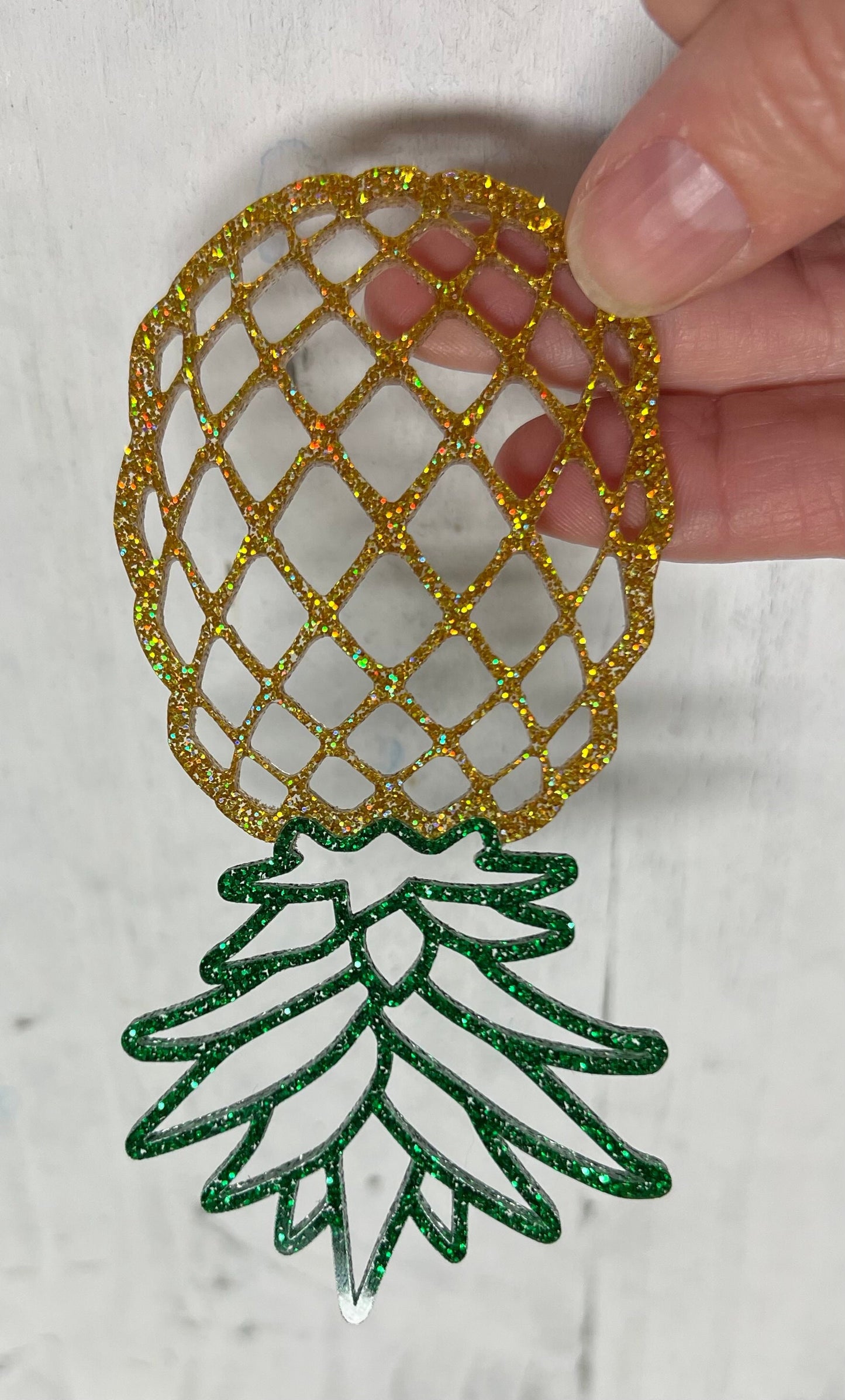 Swinger Glitter Pineapple Ornament, Lifestyle ornament, Upside Down Pineapple Acrylic Tag