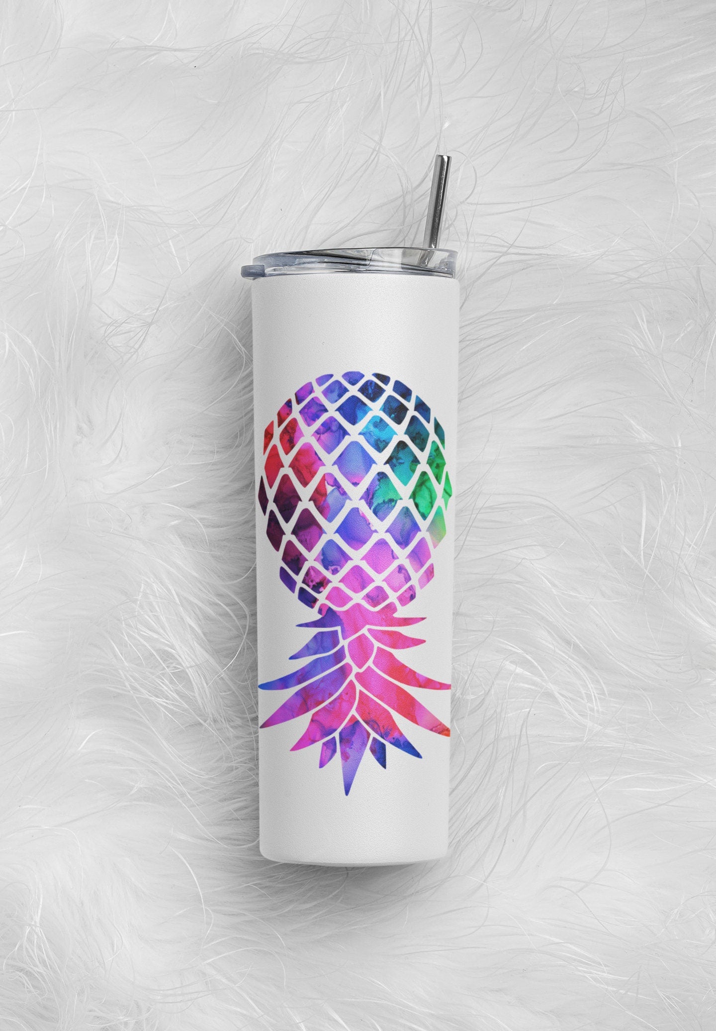 PERSONALIZED Upside Down Pineapple Plays Well With Others Sublimation 20 oz Tumbler, Bi Rainbow, Swinger/Lifestyle Tumbler, Gag Gift