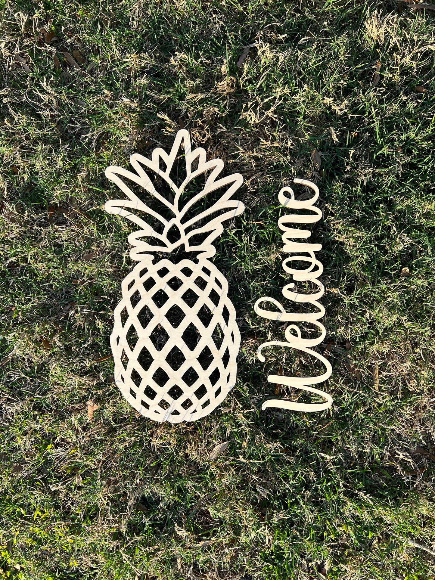 Wooden Upside Down Pineapple Welcome Door Sign , Wood Decor, Wooden sign, Laser Cut sign, Lifestyle decor,