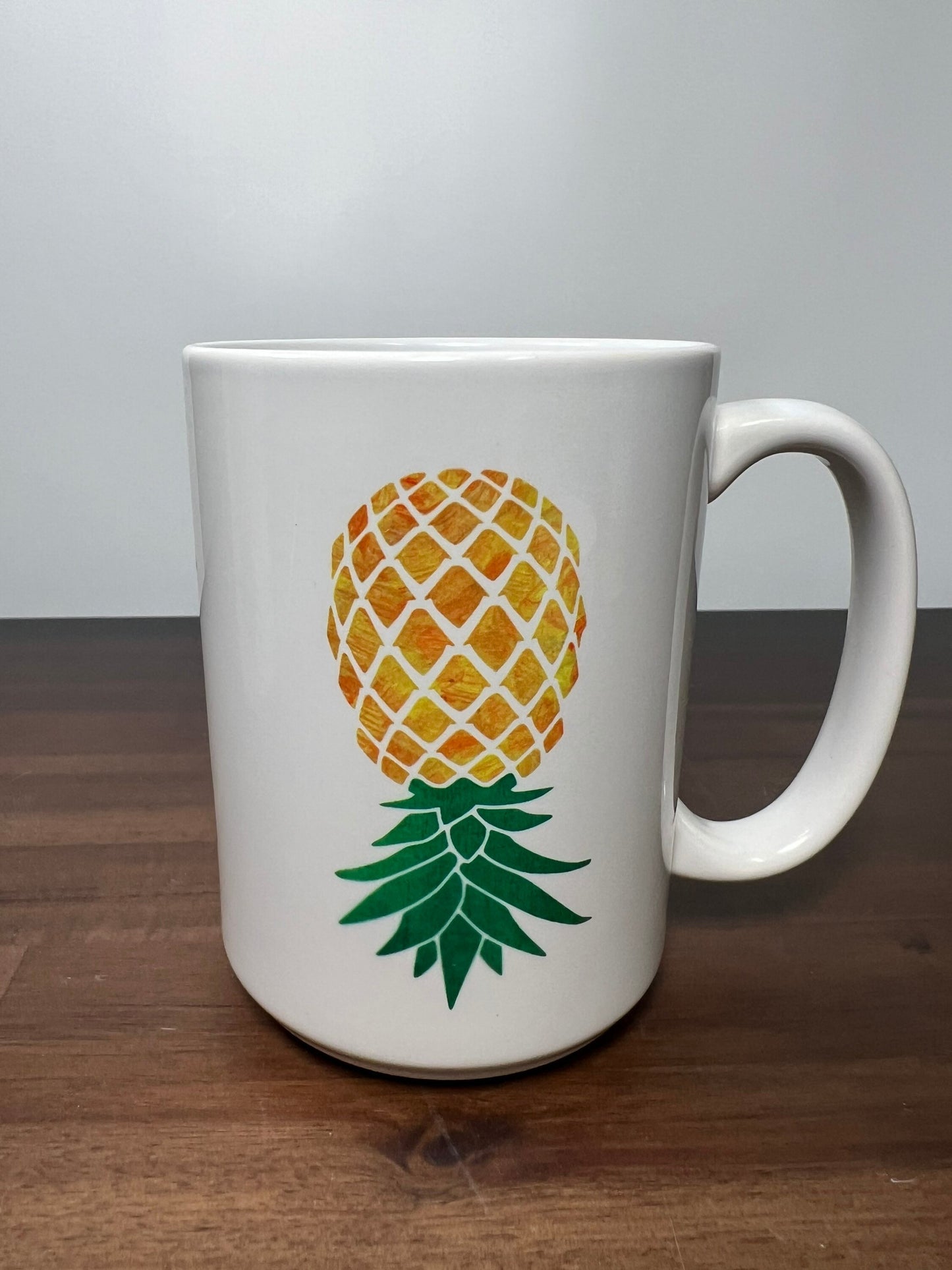 Swinger Pineapple Coffee Mug, Yellow Upside Down Pineapple 15 oz Sublimation Mug, Gag Gift