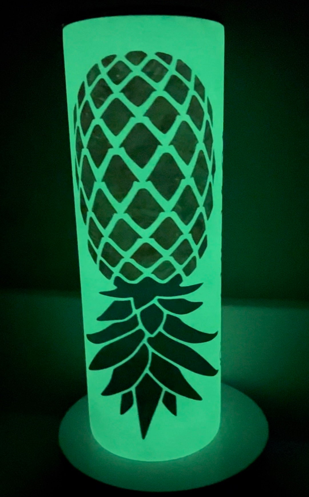 Yellow Upside Down Pineapple Sharing is Caring Glow Tumbler - Pineapple Lifestyle Gift