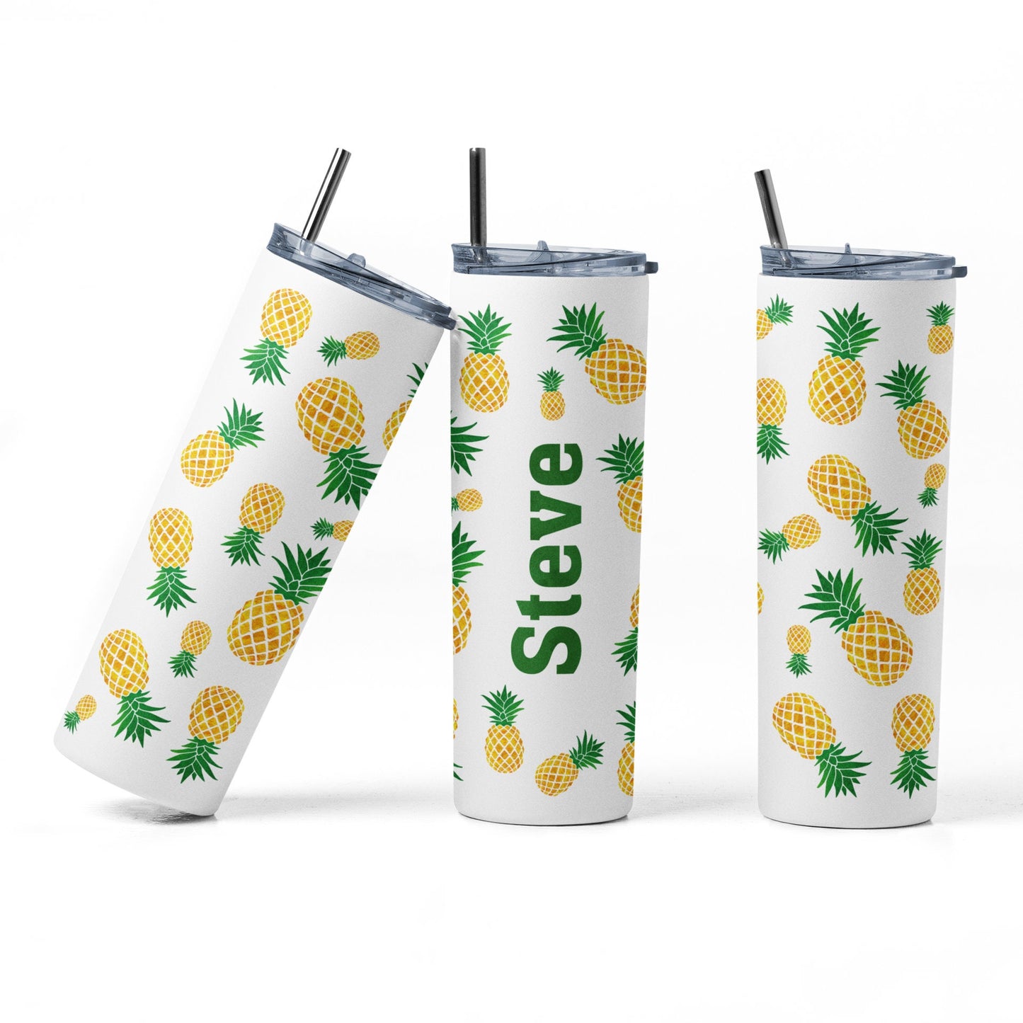 Random Yellow Upside Down Pineapple Personalized Tumbler