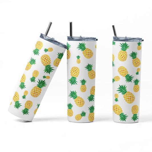 Random Upside Down Pineapple Sublimation 20 oz Tumbler, Insulated Cup, Lifestyle/Swinger Tumbler, Gag Gift, Yellow Pineapple Cup