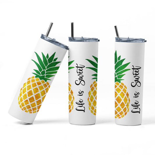 Yellow Pineapple Life is Sweet Tumbler