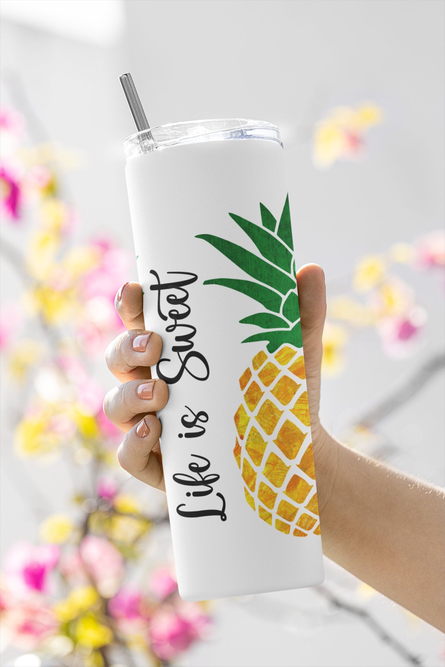 Yellow Pineapple Life is Sweet Tumbler