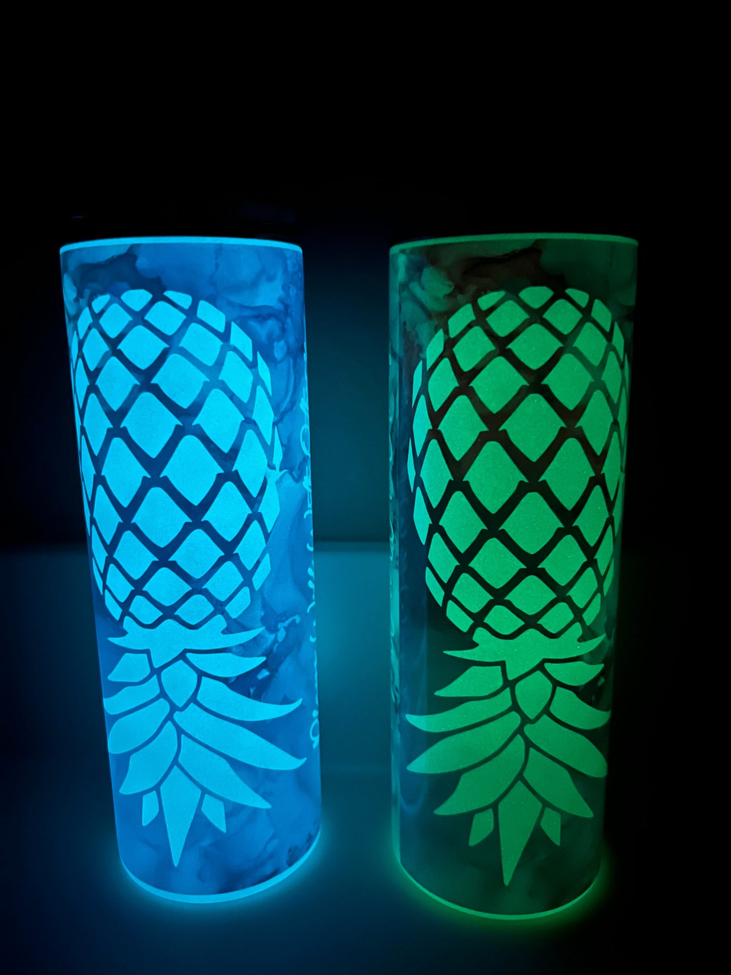 Bi Colored Mini Upside Down Pineapple Personalized Glow Tumbler