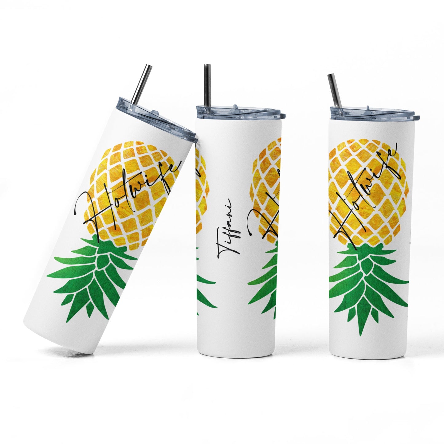 PERSONALIZED Hotwife Upside Down Pineapple  Sublimation 20 oz Tumbler, Swinger/Lifestyle Tumbler, Hotwife Cup, Upside Down Pineapple Tumbler