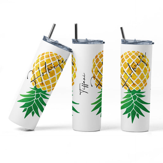 PERSONALIZED Hotwife Upside Down Pineapple  Sublimation 20 oz Tumbler, Swinger/Lifestyle Tumbler, Hotwife Cup, Upside Down Pineapple Tumbler