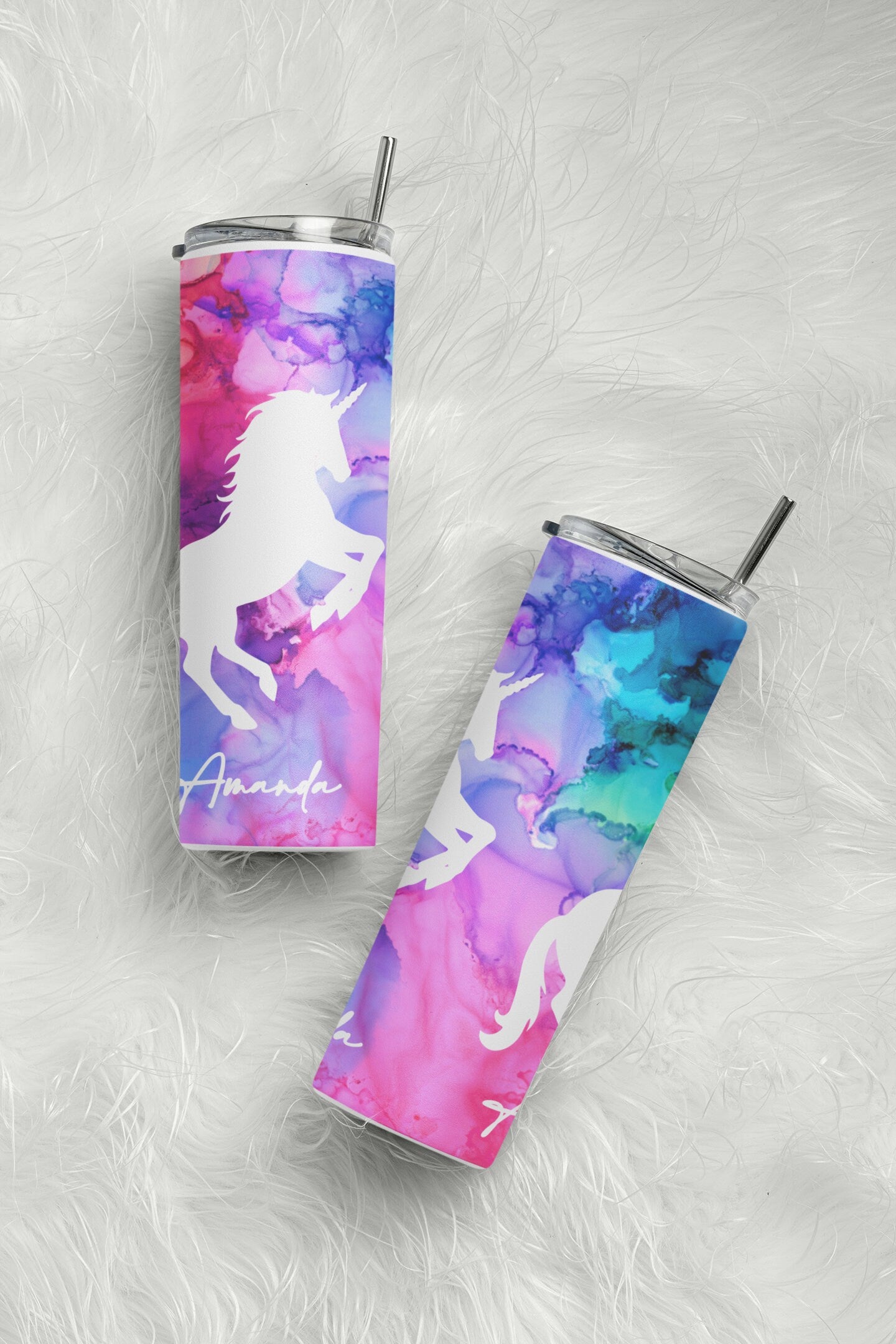 PERSONALIZED Unicorn Sublimation 20 oz Tumbler, Unicorn/Swinger/Lifestyle Tumbler, Bi Rainbow, Gag Gift