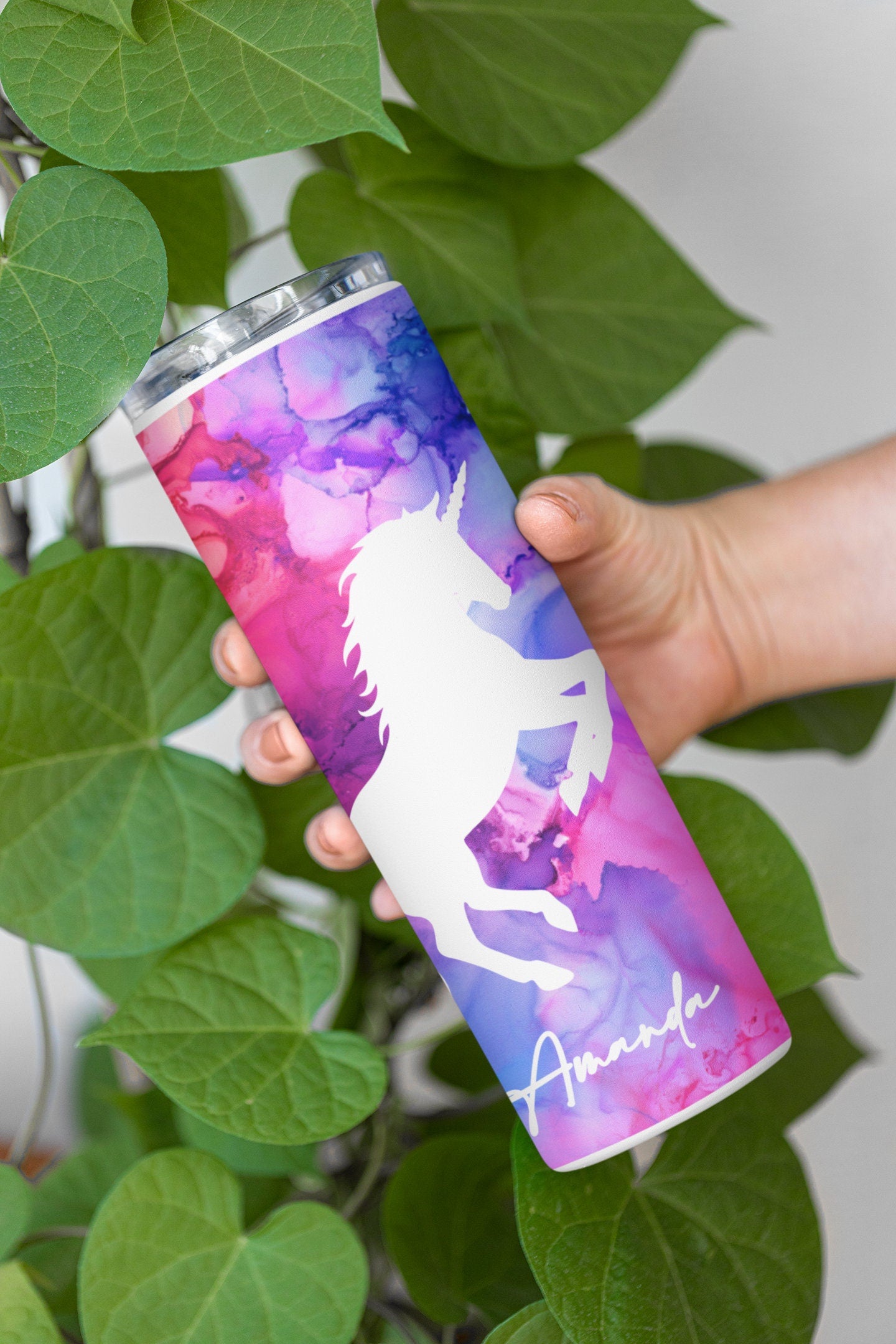 Rainbow Unicorn GLOW Tumbler, Personalized Rainbow Cup, Swinger/Lifestyle Tumbler, Unicorn Gift