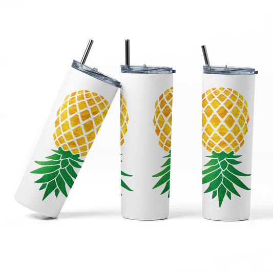 Yellow Upside Down Pineapple Tumbler