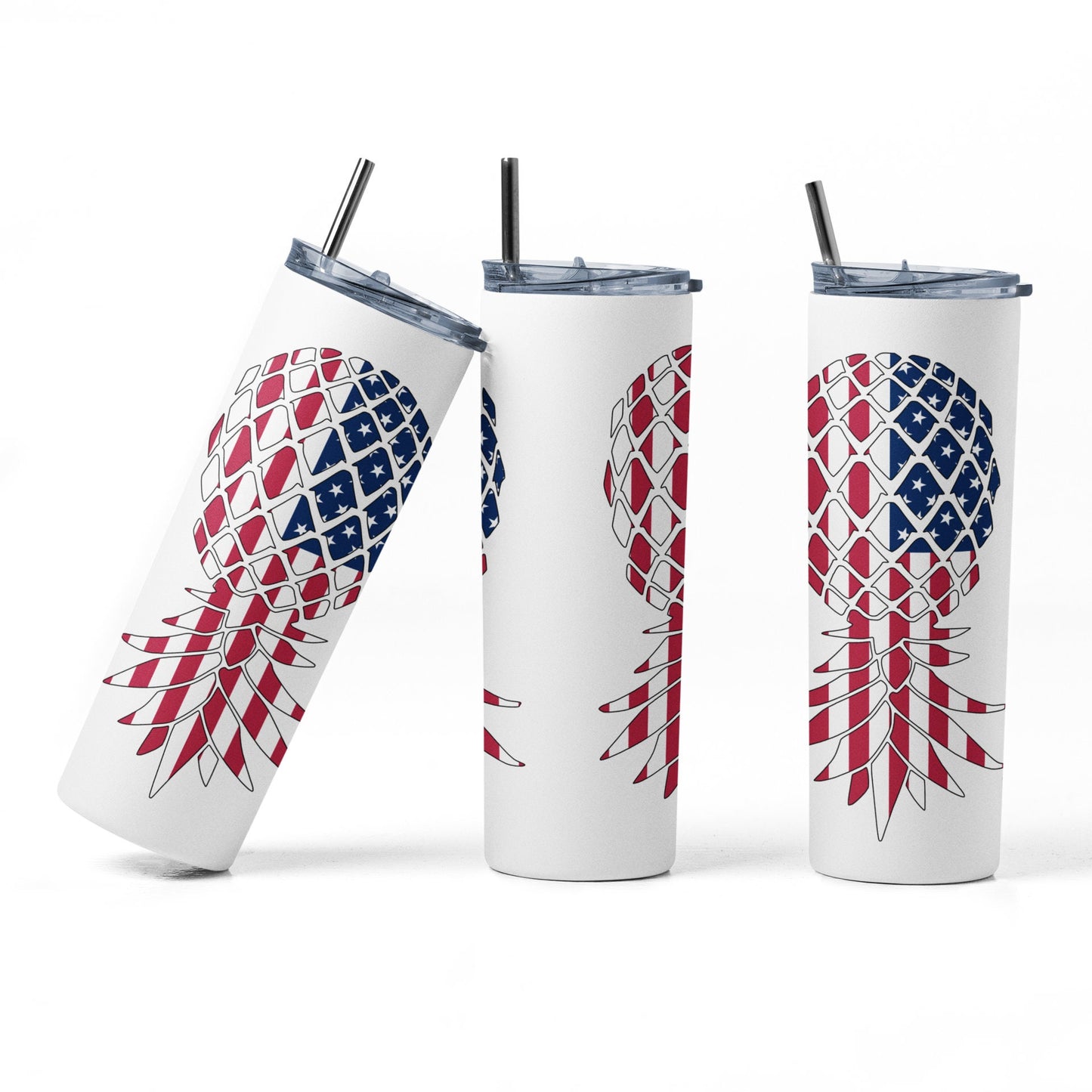 American Flag Upside Down Pineapple Sublimation 20 oz Tumbler, Lifestyle/Swinger Tumbler, Gag Gift, Insulated Cup