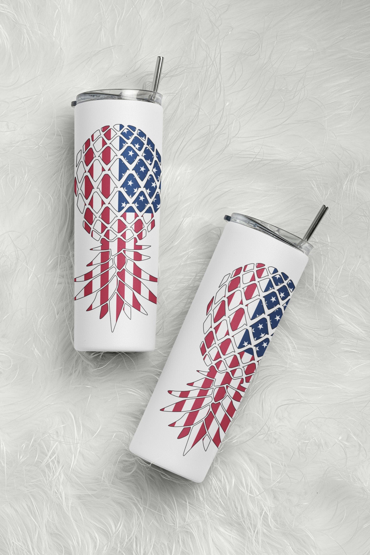 American Flag Upside Down Pineapple Sublimation 20 oz Tumbler, Lifestyle/Swinger Tumbler, Gag Gift, Insulated Cup