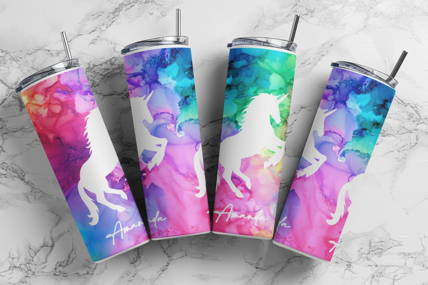 PERSONALIZED Unicorn Sublimation 20 oz Tumbler, Unicorn/Swinger/Lifestyle Tumbler, Bi Rainbow, Gag Gift