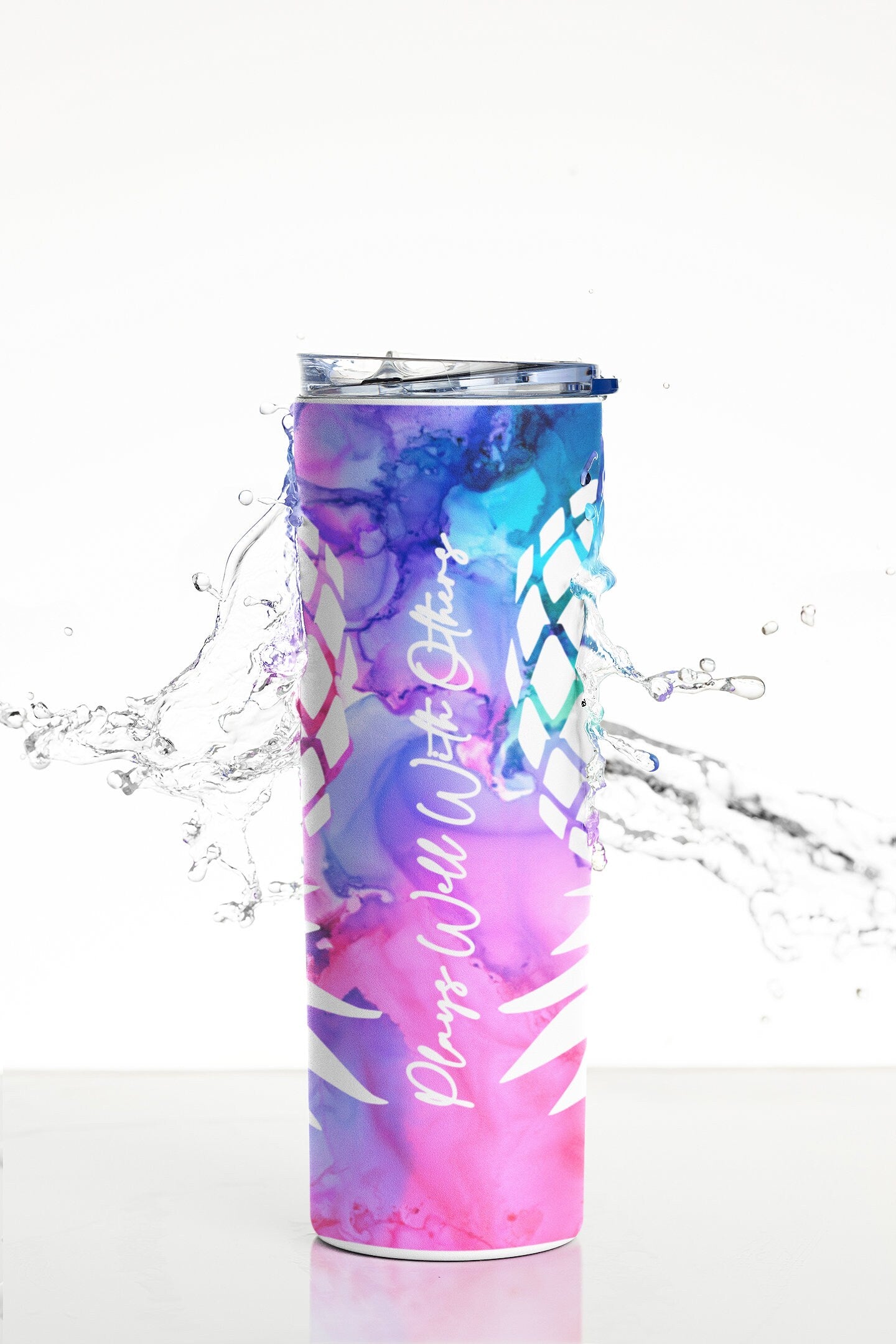 White Upside Down Pineapple Bi Colored Glow Tumbler - Plays Well With Others Lifestyle Gift