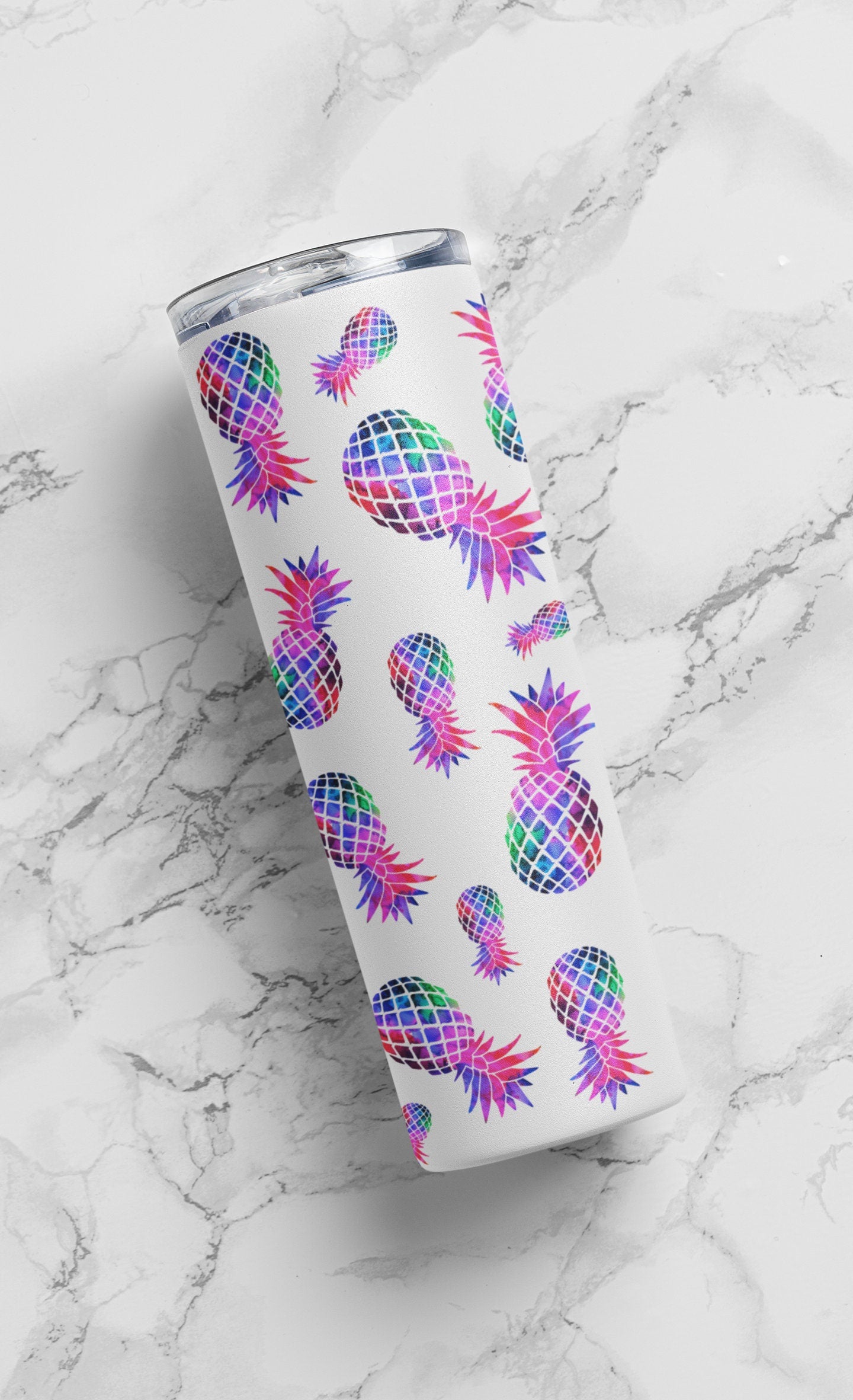 Bi Colored Mini Upside Down Pineapple Personalized Glow Tumbler